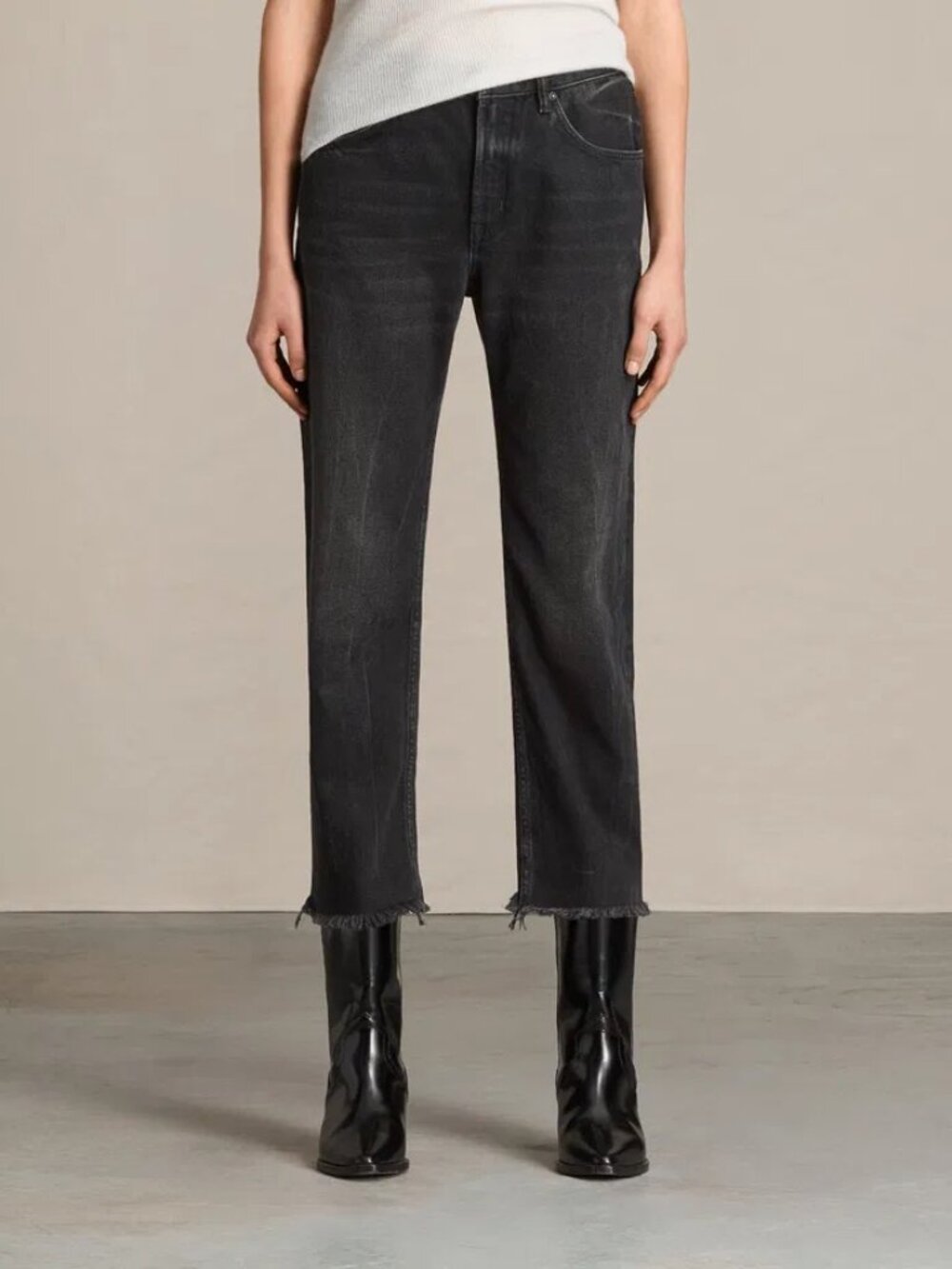 Allsaints Mazzy Cropped Wide Leg Jeans
